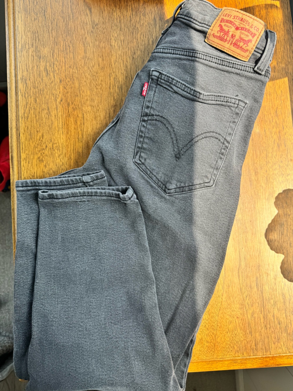 Levi’s grey wash High Waisted Mom Jean